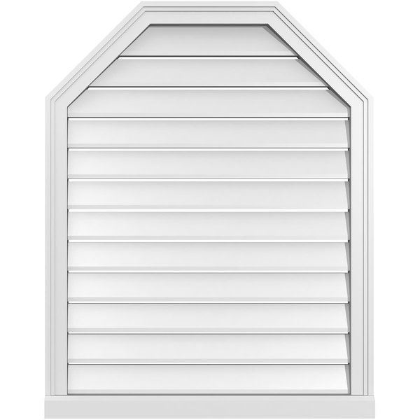 Octagonal Top Surface Mount PVC Gable Vent w/ 2